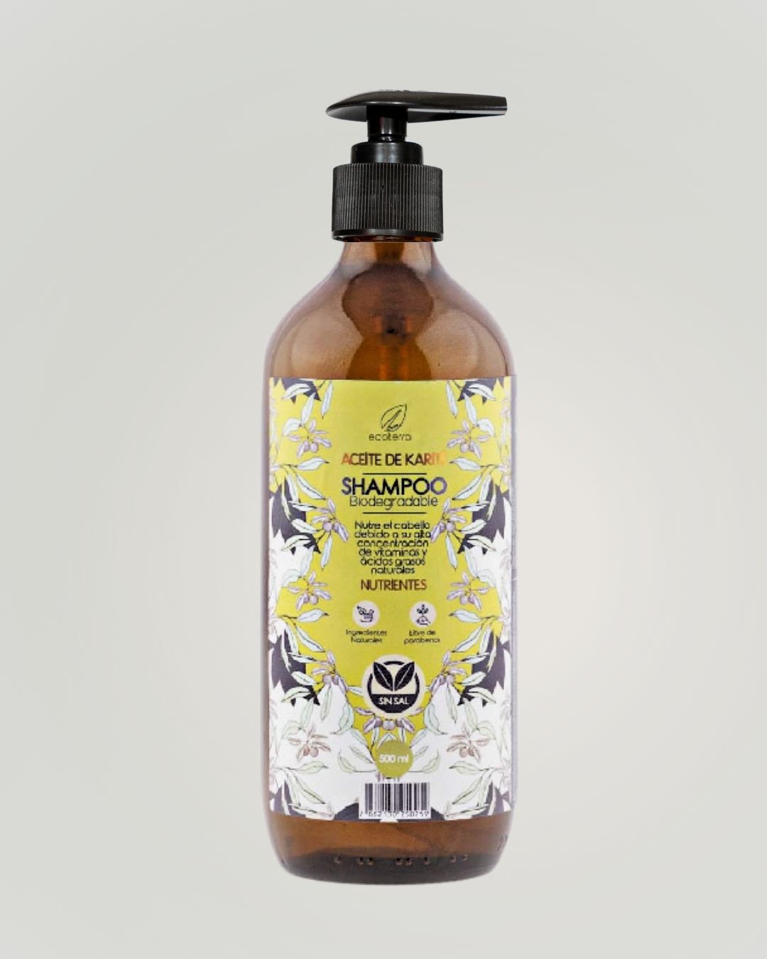 Shampoo Natural Karité 500ml Vidrio